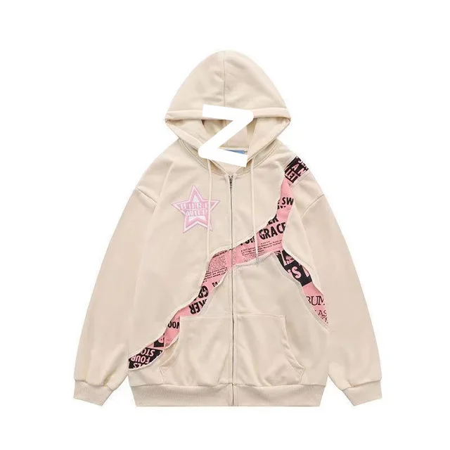Letter Printed Patchwork Cardigan Sweater For Women Offwhite - Shop at LoveMi