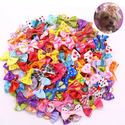 Pet Head Flower Bow Leather Band Ornament Dog Random - Shop at LoveMi