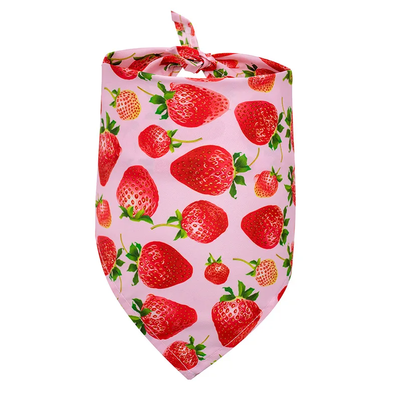 Pet Triangle Drool Towel Summer Fruit For Dogs - Strawberry Foundation