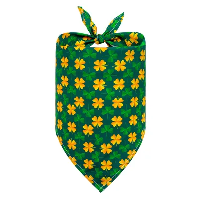 Drool Clover Triangle Towel Dog Scarf Pet Accessories SM Golden Four Leaf Clover - Shop at LoveMi