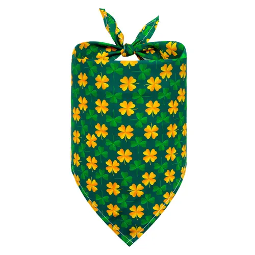 Drool Clover Triangle Towel Dog Scarf Pet Accessories SM Golden Four Leaf Clover - Shop at LoveMi
