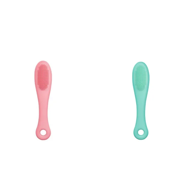 Pet Silicone Finger Toothbrush For Removing Tooth Stains Green Pink - Shop at LoveMi
