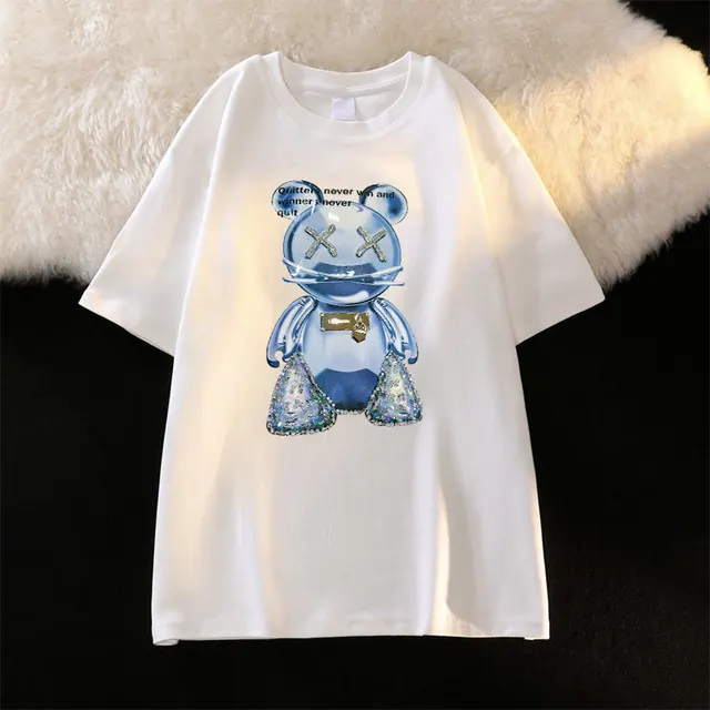 Women's Loose Slim Plus Size Short Sleeve T shirt White - Shop at LoveMi