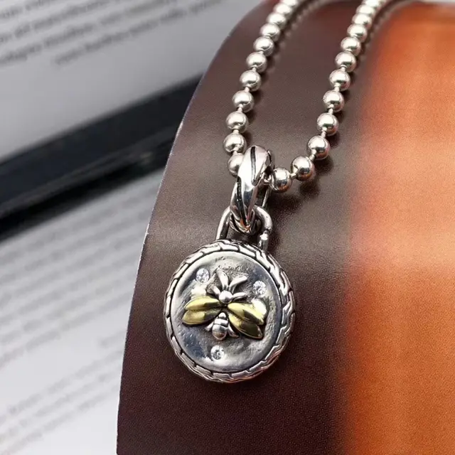 S925 Sterling Silver Cross Circle Pendant Bee Style - Shop at LoveMi