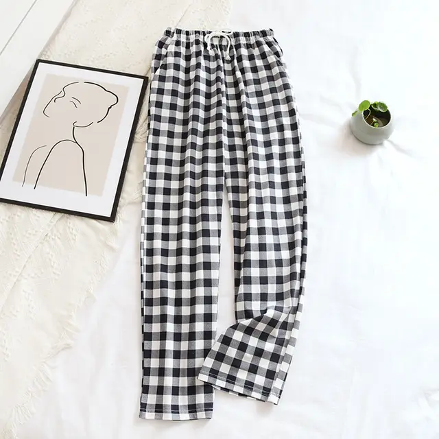 Women's Men's Knitted Plaid Pajama Pants Miss Hagga - Shop at LoveMi