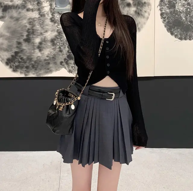 Women's Sweet Top Perspective Sunscreen Knitted Cardigan Black - Shop at LoveMi