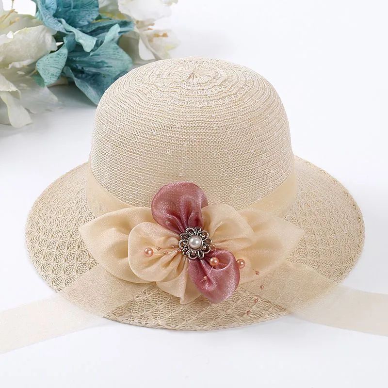 Summer Round Face Sun Visor Hat Children Pearl Beige - Shop at LoveMi