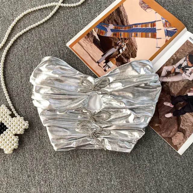 Short Outerwear Top Wrap Chest Silver - Shop at LoveMi