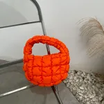 Pleated Plaid Cloud Pack Down Under Arms - Orange - View 1