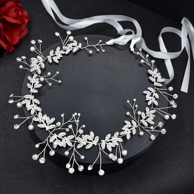Bridal Hair Band Rhinestone Alloy Silver - Shop at LoveMi