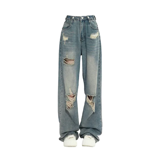 American Vintage Ripped Jeans Girl Blue - Shop at LoveMi