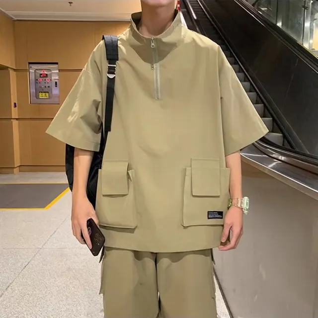 Men's Versatile Loose Fitting Work Clothes Khaki - Shop at LoveMi