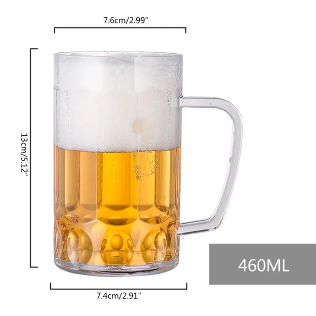 Household Large capacity Acrylic Drop proof Beer Mug With Handle 2 Style - Shop at LoveMi