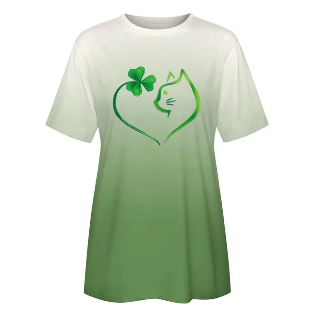 Women's Patchwork Printed Clover Top Lxt22121407 - Shop at LoveMi