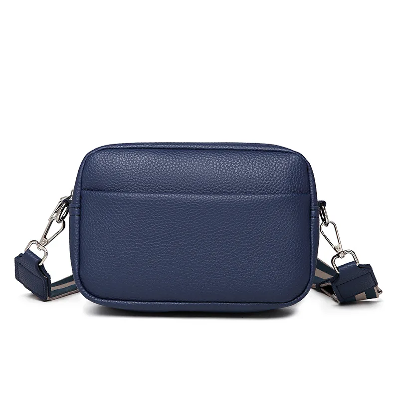 Women's Fashion Casual Solid Color PU Crossbody Bag Blue - Shop at LoveMi