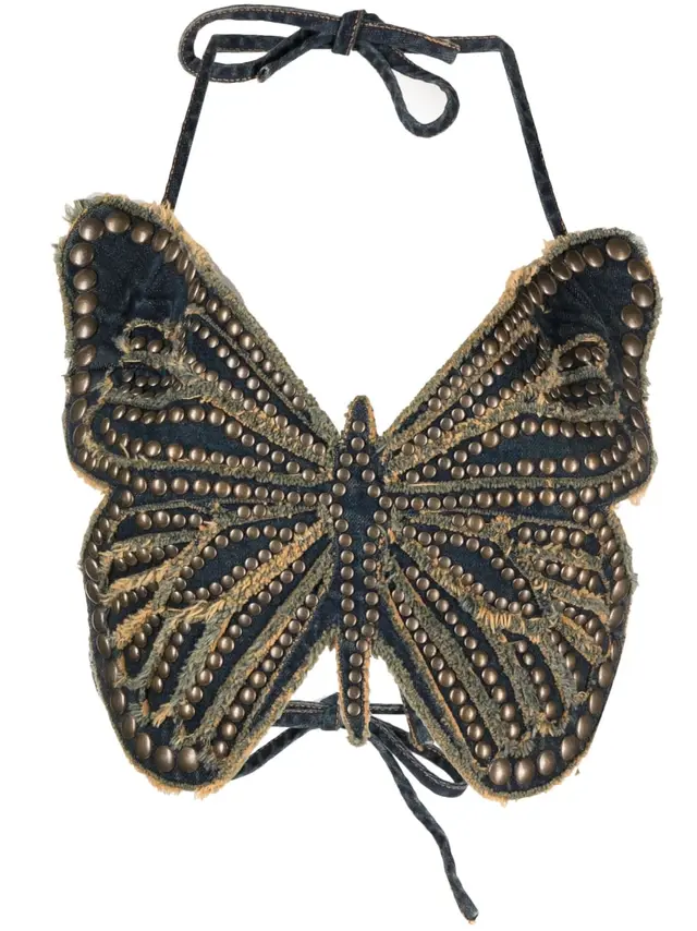 Studded Top Vest Suspender Short Style Dark Blue - Shop at LoveMi