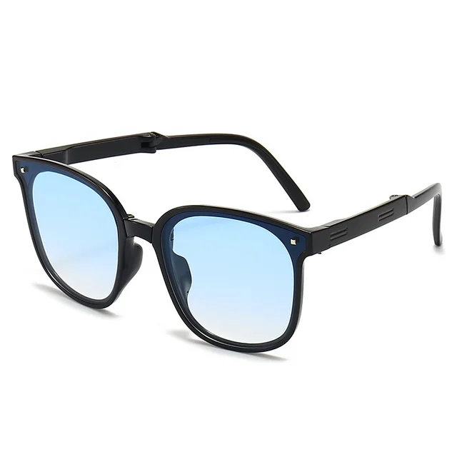 Folding Sunglasses Summer Beach Fashion Sun Protection Glasses Blue - Shop at LoveMi