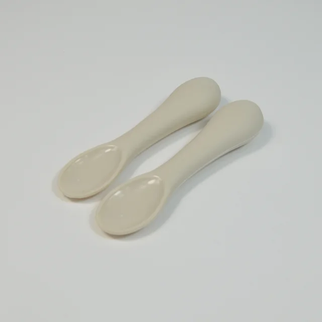 Children's Training Auxiliary FoodShort Handle Spoon Set Offwhite - Shop at LoveMi