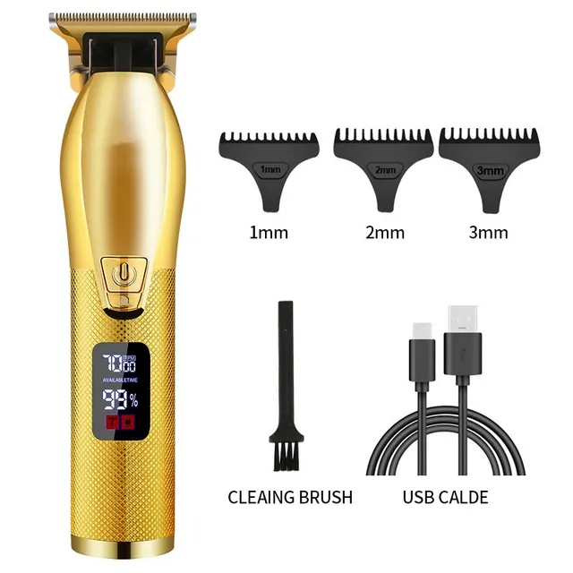 High Power Rechargeable LCD Household Hair Clipper Gold - Shop at LoveMi