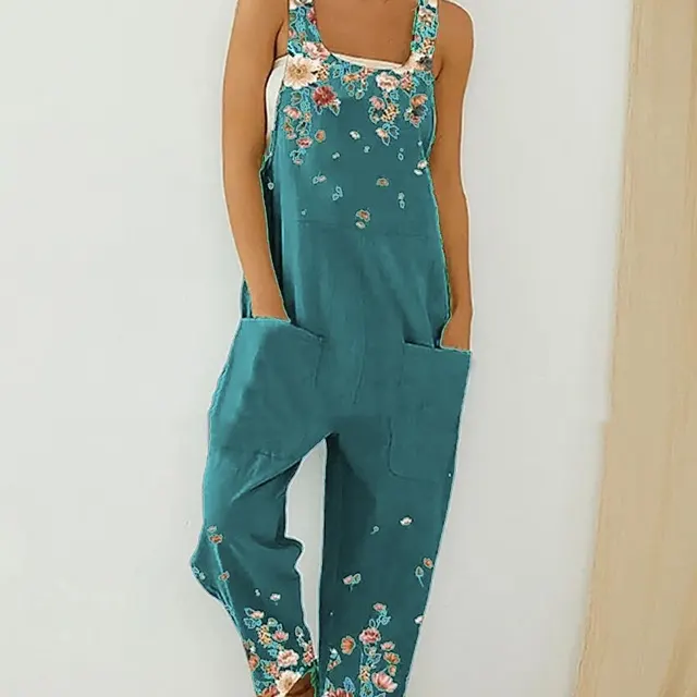 Loose Size Women's Jumpsuit Casual Green - Shop at LoveMi