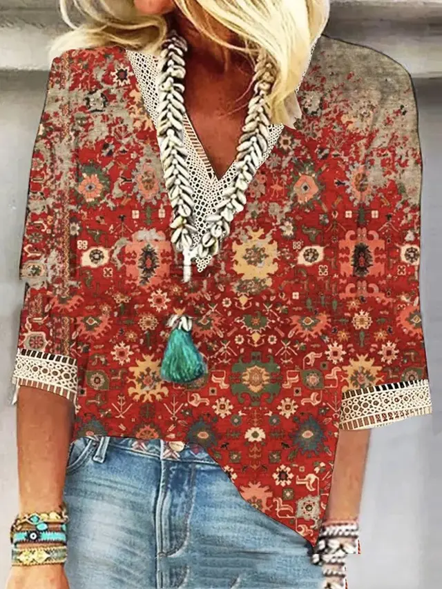 Ethnic Style Large Print Top For Women 2 Style - Shop at LoveMi