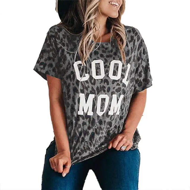 Round Neck Loose Fitting Short Sleeved T shirt Grey - Shop at LoveMi