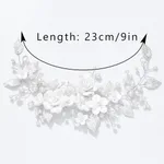 Ladies' Wedding Flower Vine Pearl Hair Band - Silver