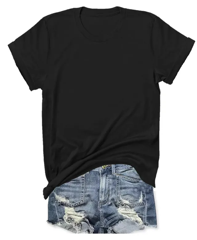 Solid Blank T Shirt Pattern Black - Shop at LoveMi