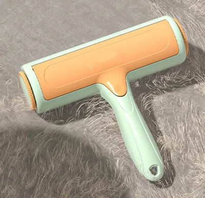 Two way Roller Hair Removal Brush Sticky Scratch Automatic Cleaning Pet Hair Remover Green Orange - Shop at LoveMi