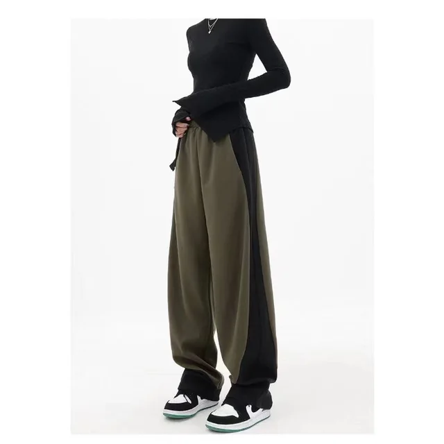 Dropping Casual Wide Leg Banana Pants Green To Black - Shop at LoveMi