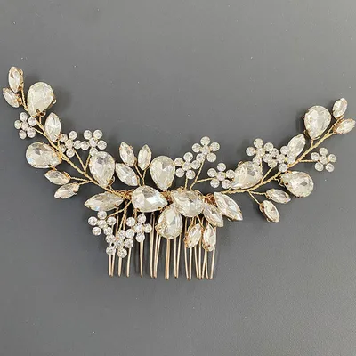 Light Luxury Fashion Hair Accessories Hair Comb Rhinestones Silver - Shop at LoveMi