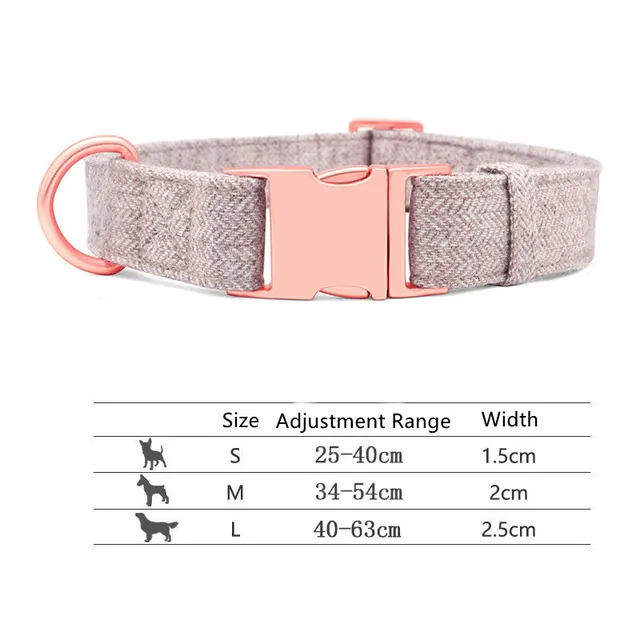 Pet Dog Collar Engraving Anti-Lost Traction Rope Supplies - Camel Brown