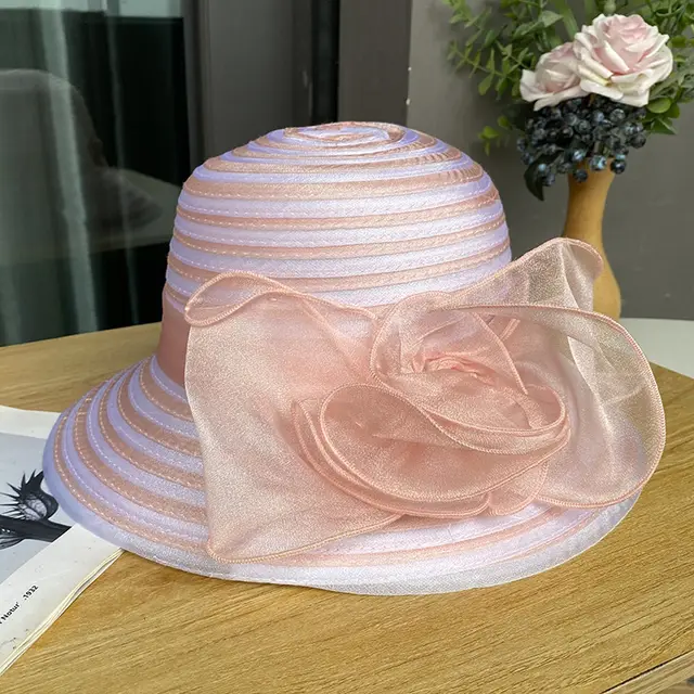 Ribbon Butterfly Basin Hat Ladies UV Protection Pink - Shop at LoveMi