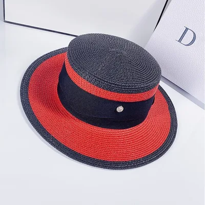 Women's Straw Hat Fashion Korean Version Trendy Sun Protection Red Eaves And Black Roofs - Shop at LoveMi