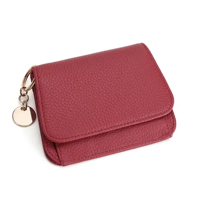 Solid Color Women's Fashion Zipper Coin Purse Red - Shop at LoveMi