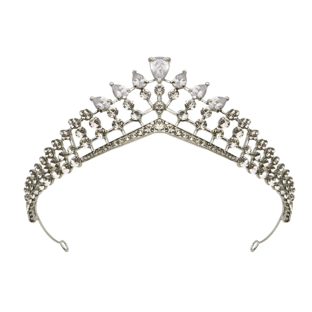 Zirconia Bridal Crown Queen Alloy Wedding Wear Silver - Shop at LoveMi