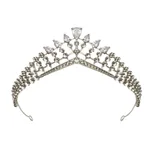 Zirconia Bridal Crown Queen Alloy Wedding Wear - Silver