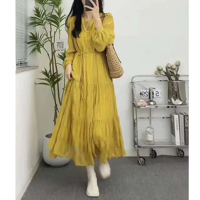 Sweet Kikyo Gentle Style Dress Girl Yellow - Shop at LoveMi