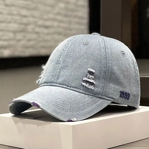 Women's Fashion Versatile Denim Do Old Broken Baseball Hat Purple - Shop at LoveMi