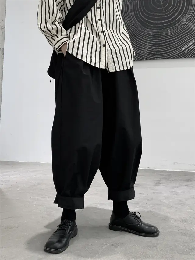 Dark Black Casual Women's Loose Pants Black - Shop at LoveMi