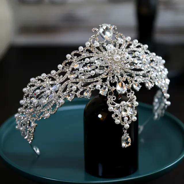 Baroque Bride Crown Fashion Headwear Silver - Shop at LoveMi