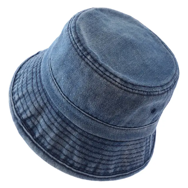 Denim Fisherman Hat Washed And Used Outdoor Sun Protection Denim Blue - Shop at LoveMi