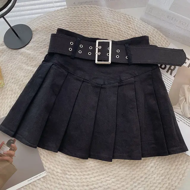 High Waisted Pleated Short Skirt For Women's New Versatile And Slimming Look Black - Shop at LoveMi