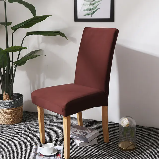 Modern minimalist home stretch fabric dining chair cover Brown - Shop at LoveMi
