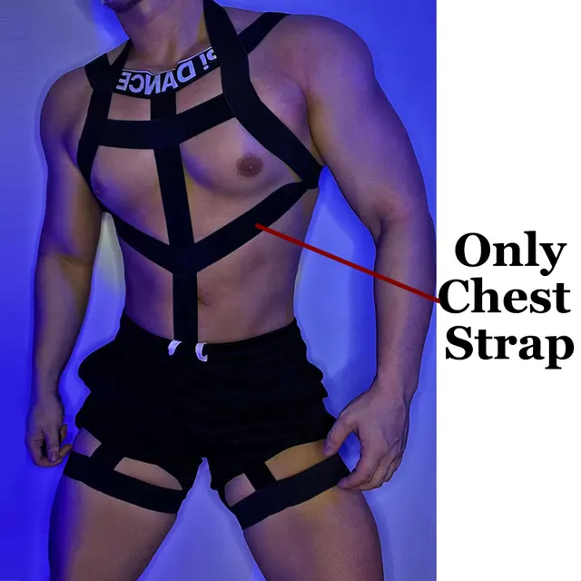 Elastic Strap Bodysuit Fluorescent Strap Performance Clothing Black Breast Band - Shop at LoveMi