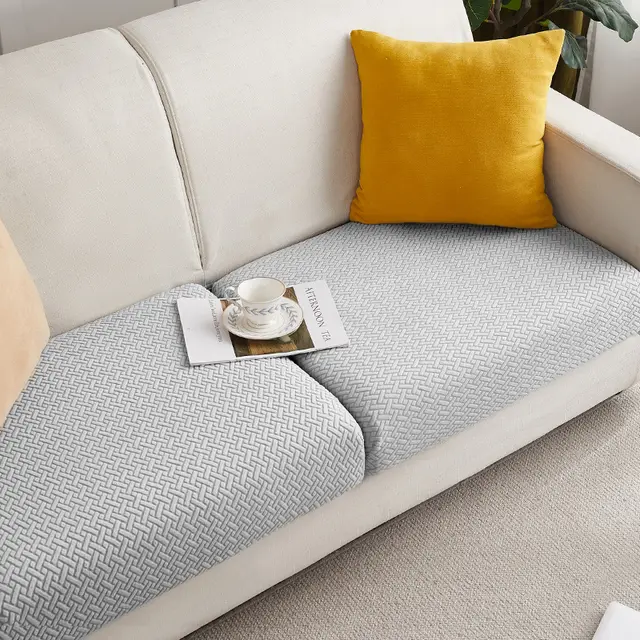 Knitted Elastic Sofa Cover Cushion All season Universal Light Grey - Shop at LoveMi