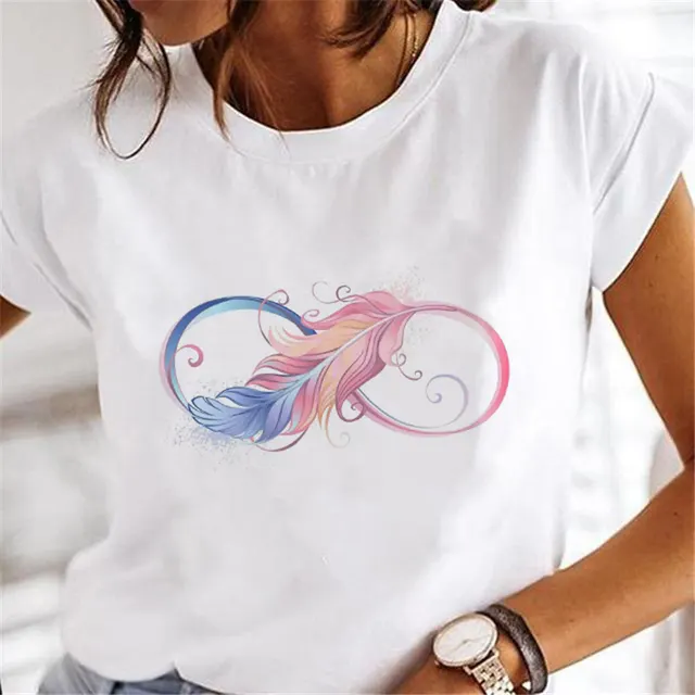 Street Personalized Feather Versatile T shirt 3 Style - Shop at LoveMi