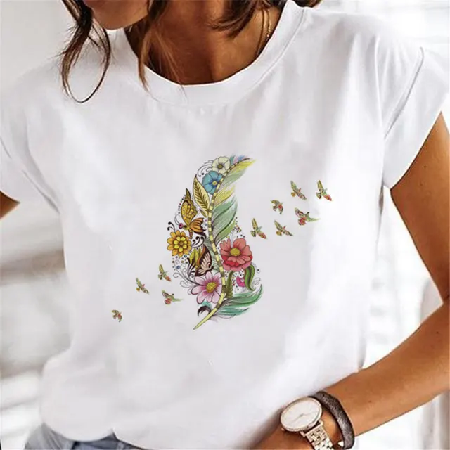 Street Personalized Feather Versatile T shirt 6 Style - Shop at LoveMi