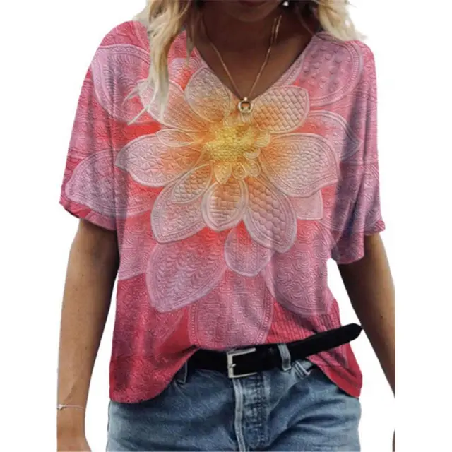 Flower Painting Printed T shirt For Women Junyu210038 - Shop at LoveMi