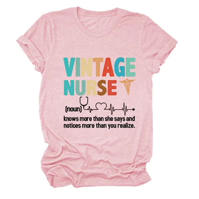 Letter Printed Women's Round Neck Short Sleeves Pink Black Letters - Shop at LoveMi